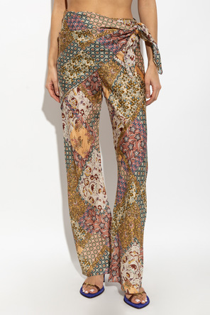 Zimmermann Silk trousers with decorative scarf