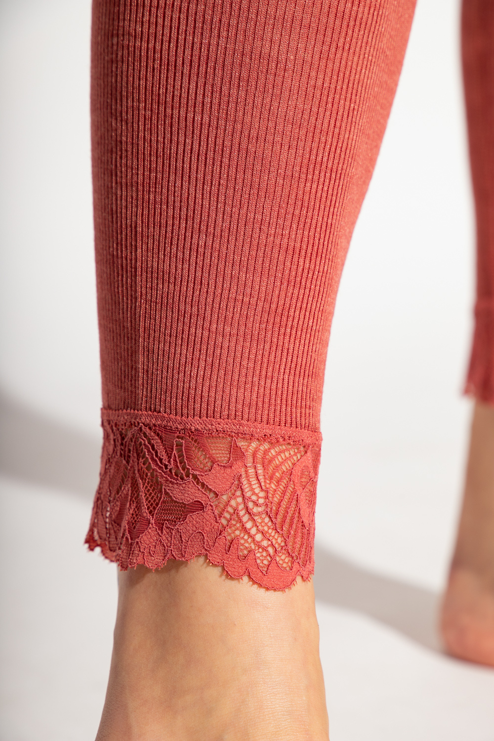 Womens Hanro red Woolen Lace Leggings