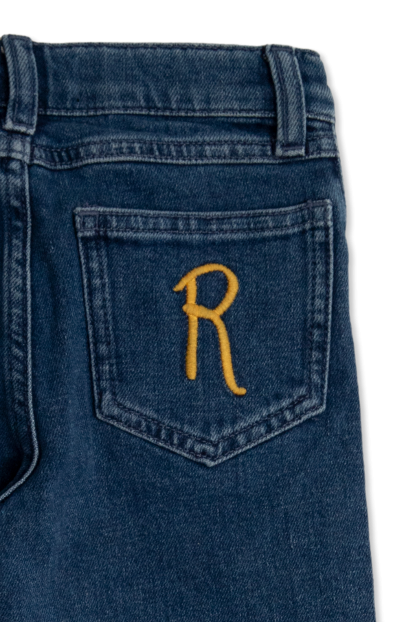Mini Rodini Retro high-rise flared jeans in a light