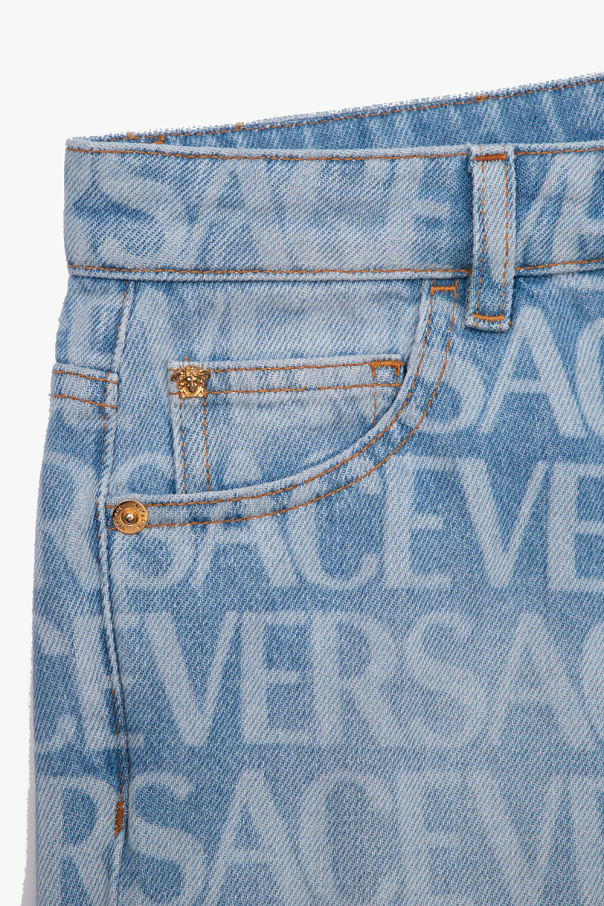 Versace Kids Edanc Pants In Grey Cotton