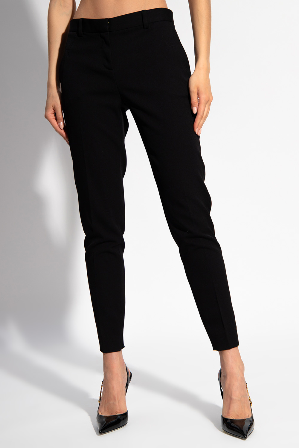 Versace Wool pleat-front trousers