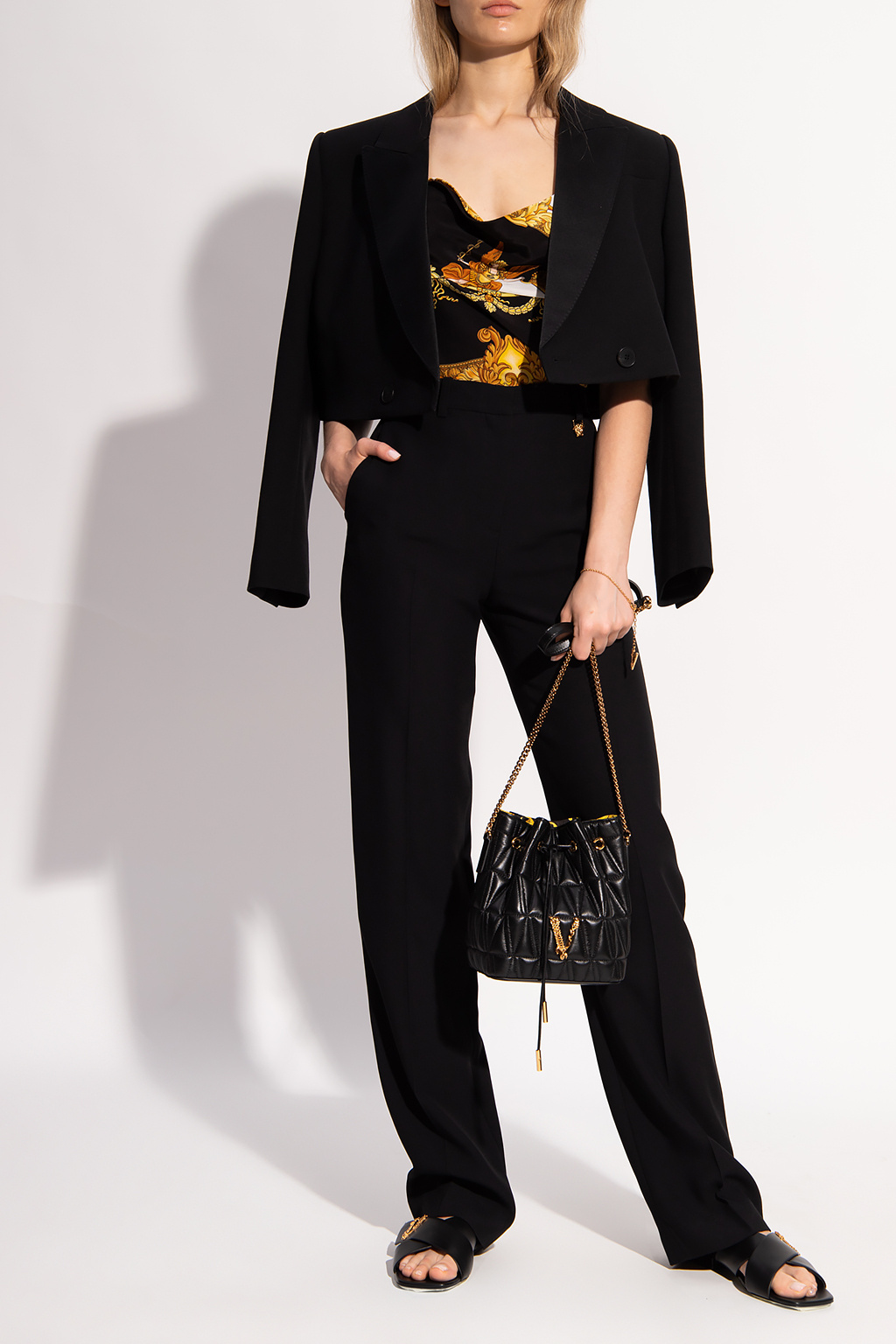 Versace Pleat-front Graphic trousers