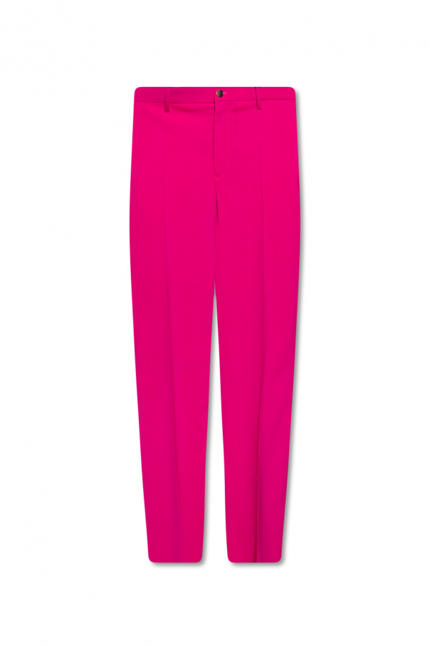Versace Wool pleat-front main trousers
