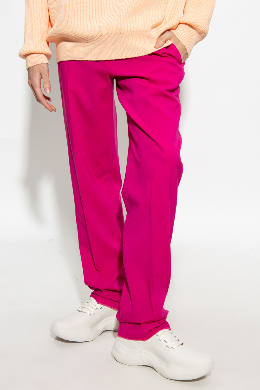 Versace Wool pleat-front trousers