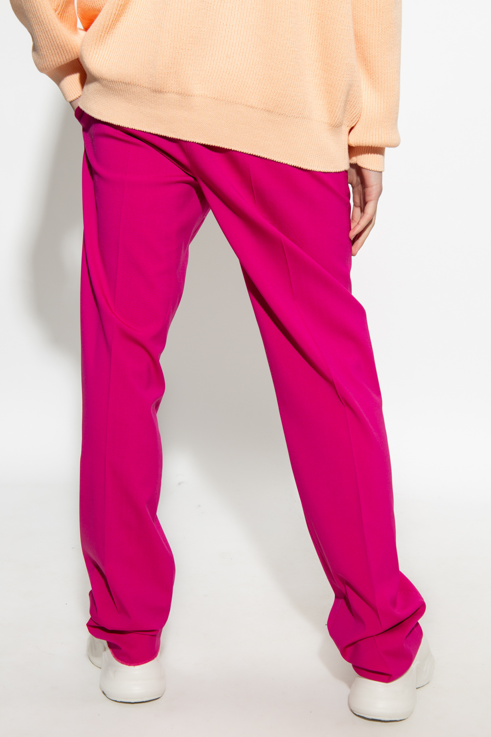 Versace Wool pleat-front trousers