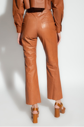 forte_forte Leather layered trousers