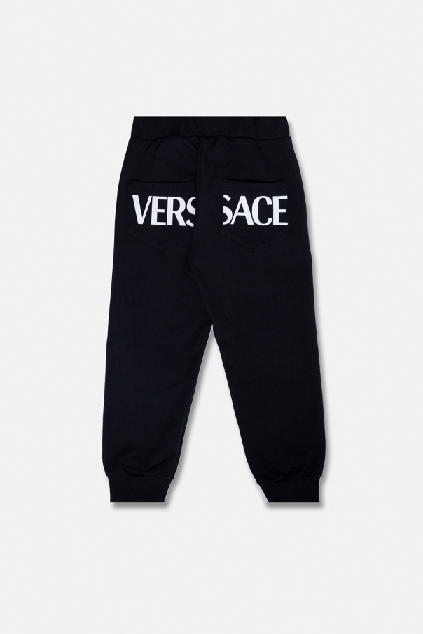 Versace Kids vinyl Editor jean in black