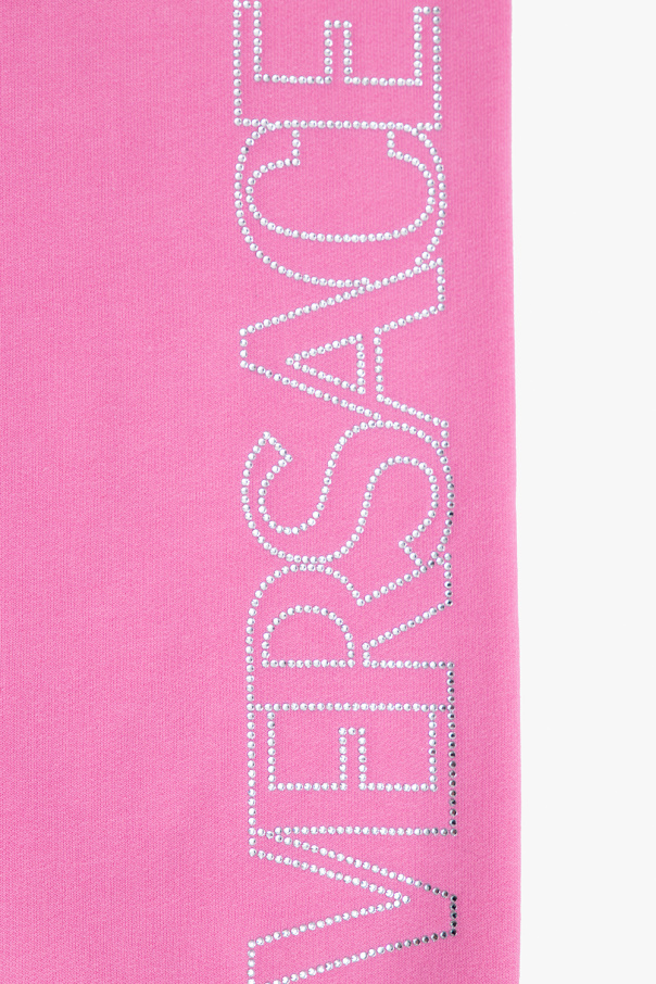 Versace Kids Maya embellished top midi dress in blush