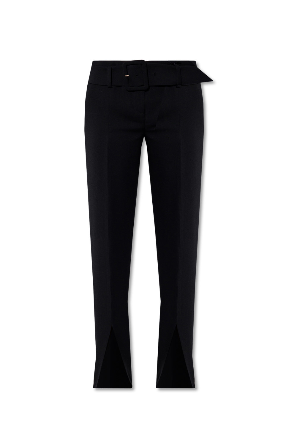 Versace Belted wool-blend trousers