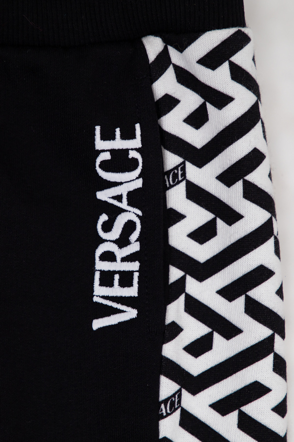 Versace Kids Midi-length dress cut in a cotton-linen blend fabrication
