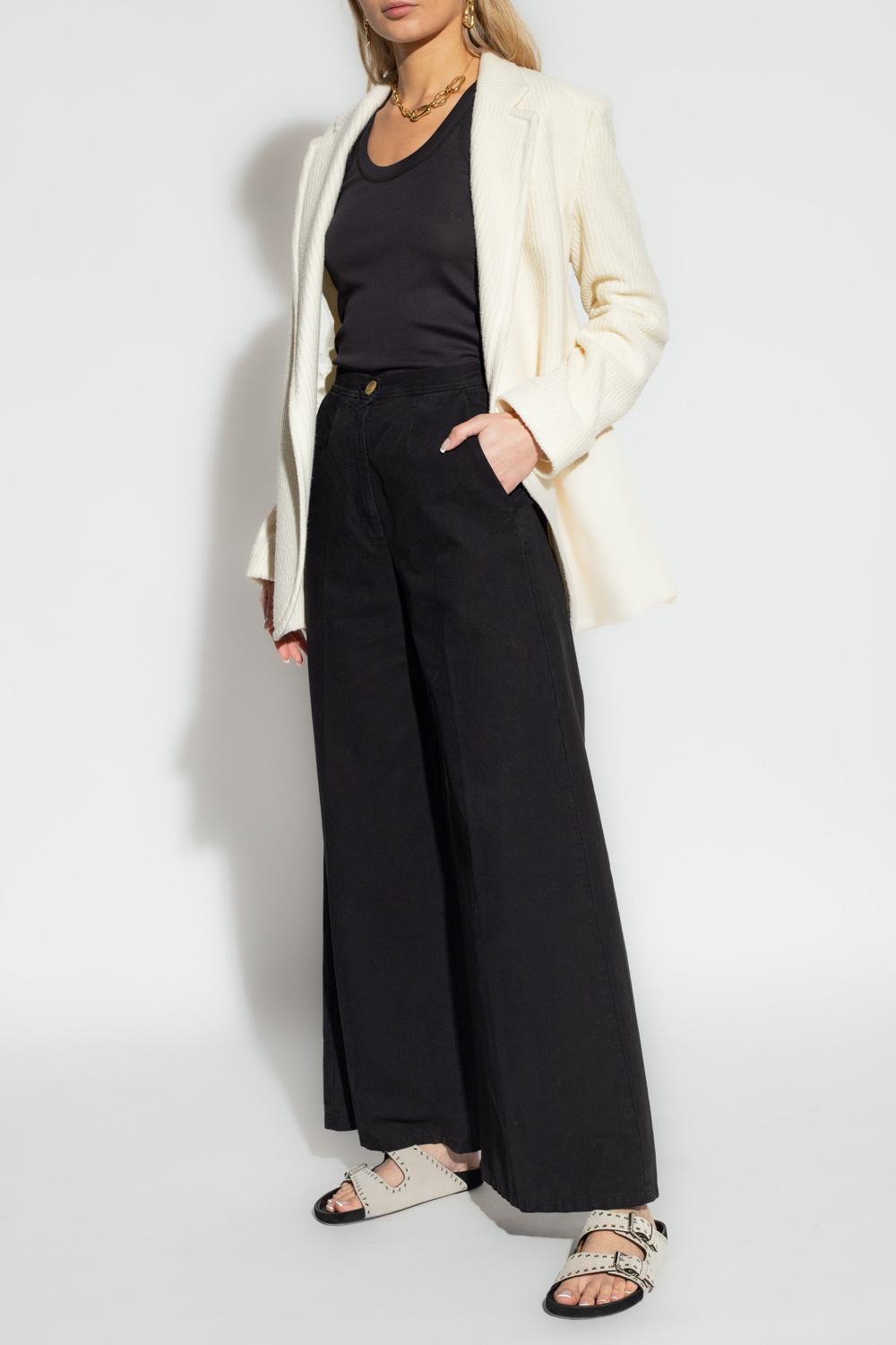 forte_forte Pleat-front Sch trousers