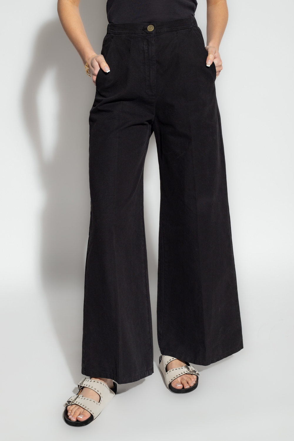 forte_forte Pleat-front Sch trousers