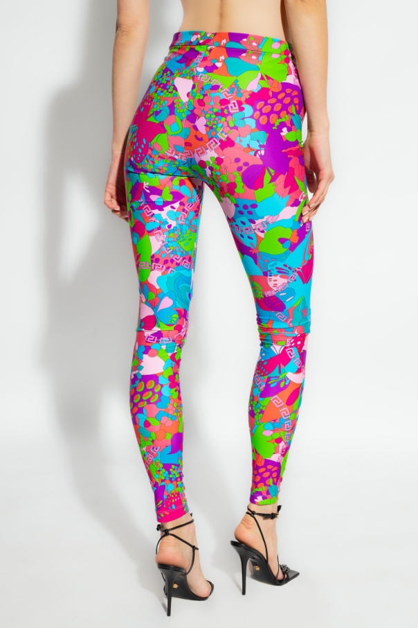 Versace Versace La Greca Multicolor Leggings - Stylemyle