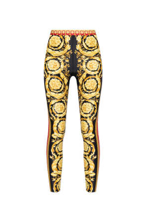 Leginsy z nadrukiem `barocco` od Versace
