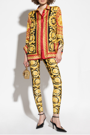 Leginsy z nadrukiem `barocco` od Versace