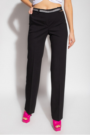Versace Pleat-front silk trousers