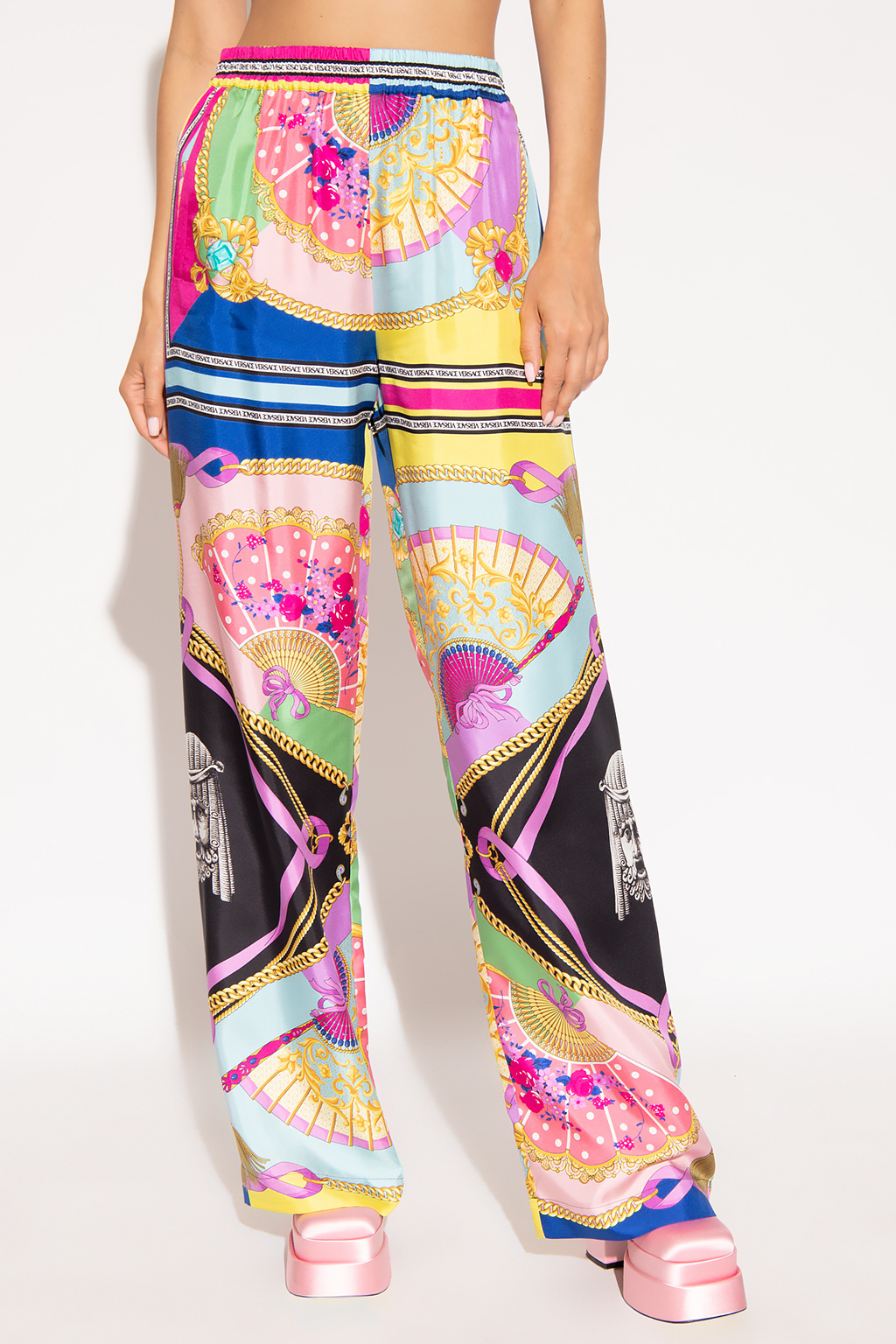 Versace Straight-Leg Silk Pajama Pants