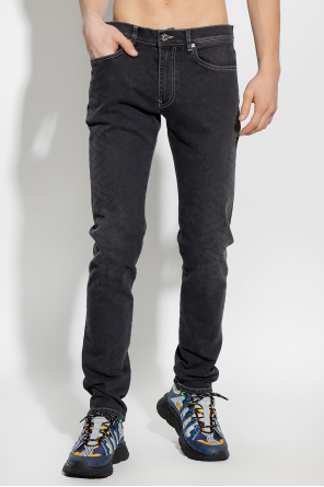 Versace Love Moschino Skinny-jeans med logolomme i indigoblå