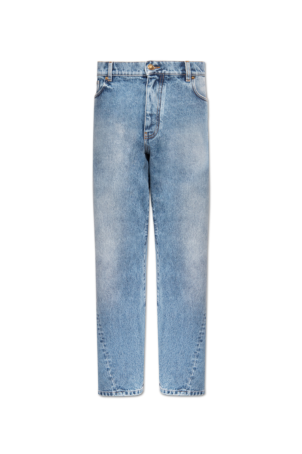 Weite Jeans Aus Baumwolldenim fiocco - IetpShops Egypt - Blue Aspesi knee -  length linen shorts Nude Versace