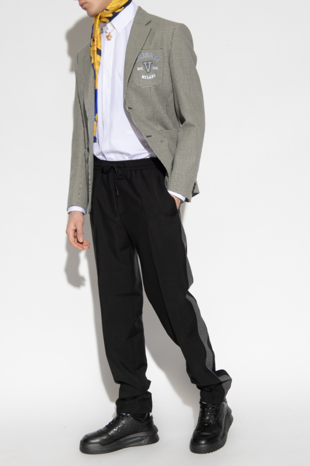 Versace Side-stripe Check trousers