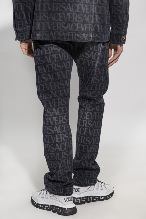 Versace panelled straight jeans