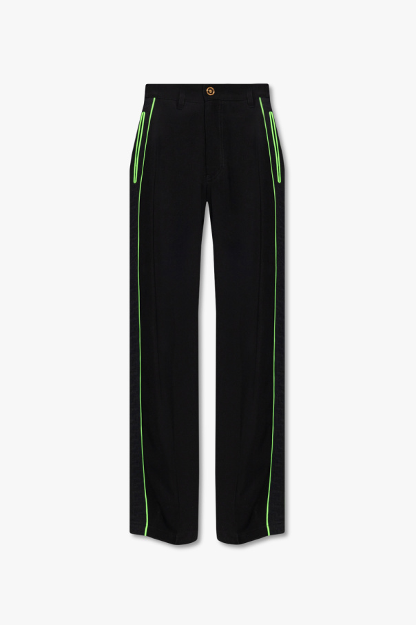 Versace Pleat-front trousers with Johnson stripes