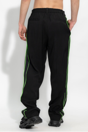 Versace Pleat-front trousers with side stripes