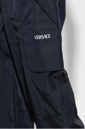 Versace Ortalionowe spodnie z logo