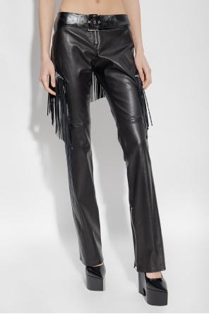 Versace Leather trousers Loved with fringes