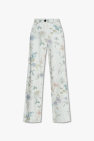 forte forte light blue Jeans with floral motif