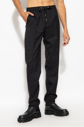 Versace Pleat-front brut trousers with logo