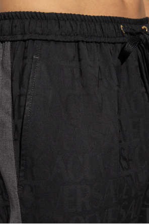 Versace Spodnie z kant z logo