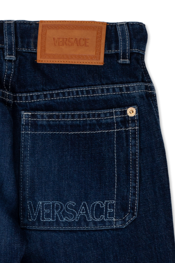 Versace Kids Smiley Leaves fleece track pants