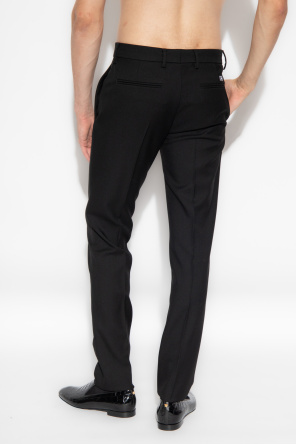Versace Wool pleat-front olivia trousers