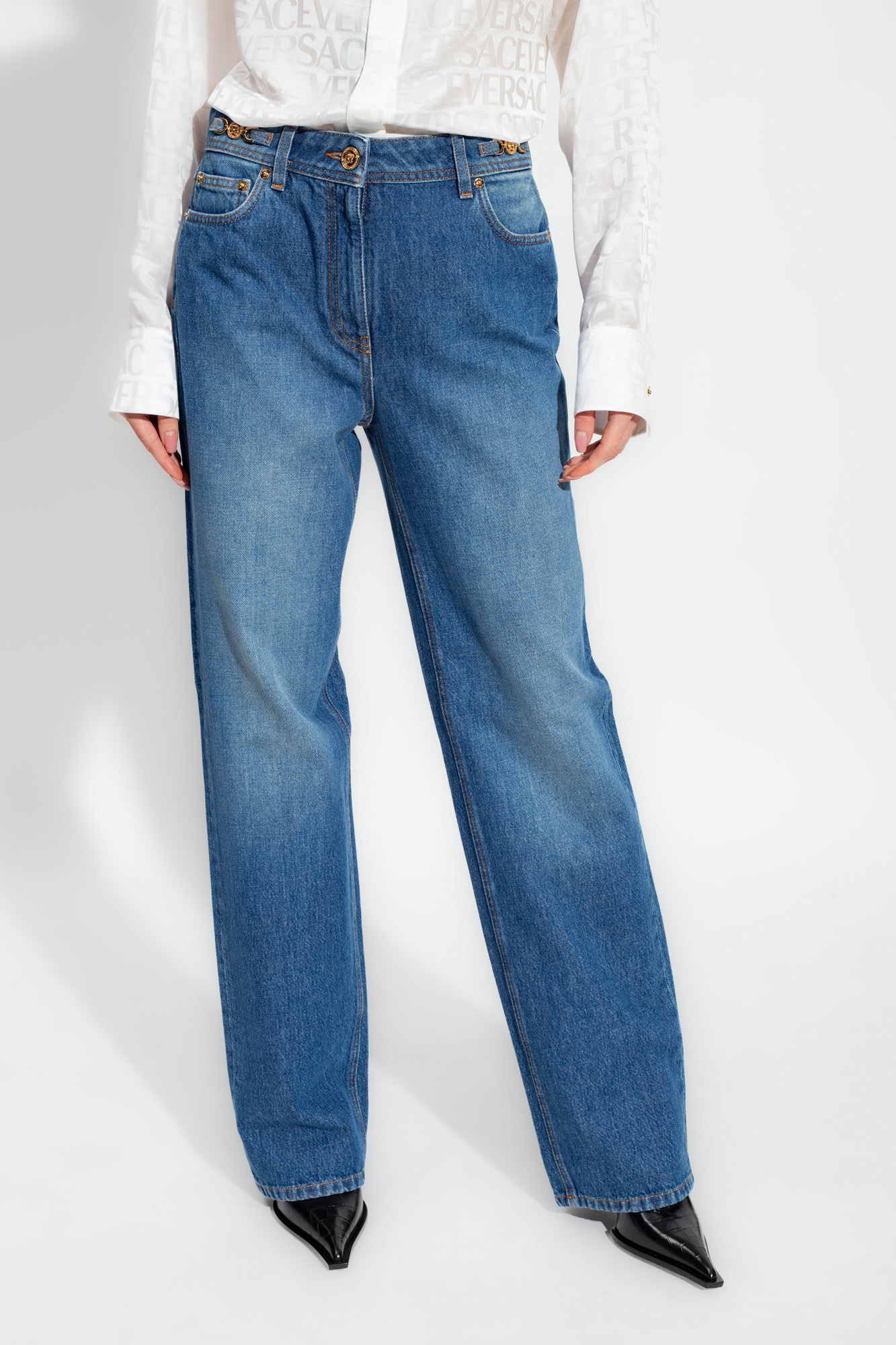 Versace stretch rib jeans