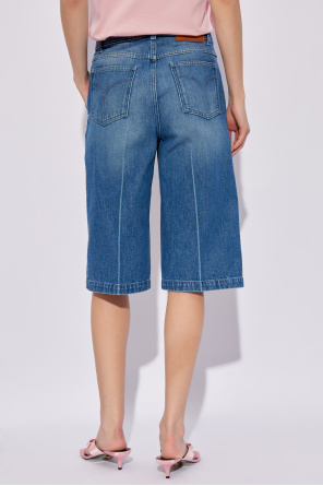 Versace Denim pleat-front shorts