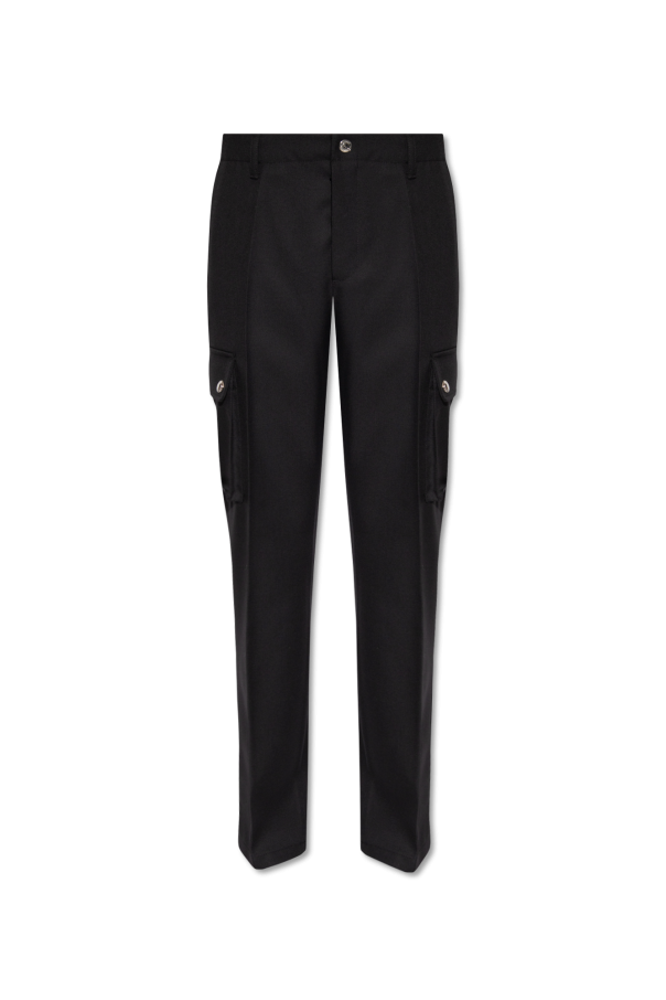 Versace Wool pleat-front season trousers
