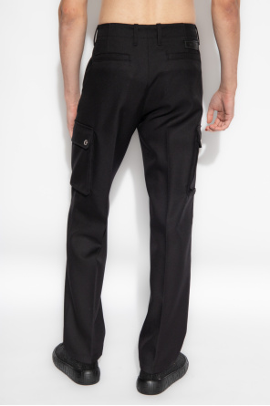 Versace Wool pleat-front season trousers