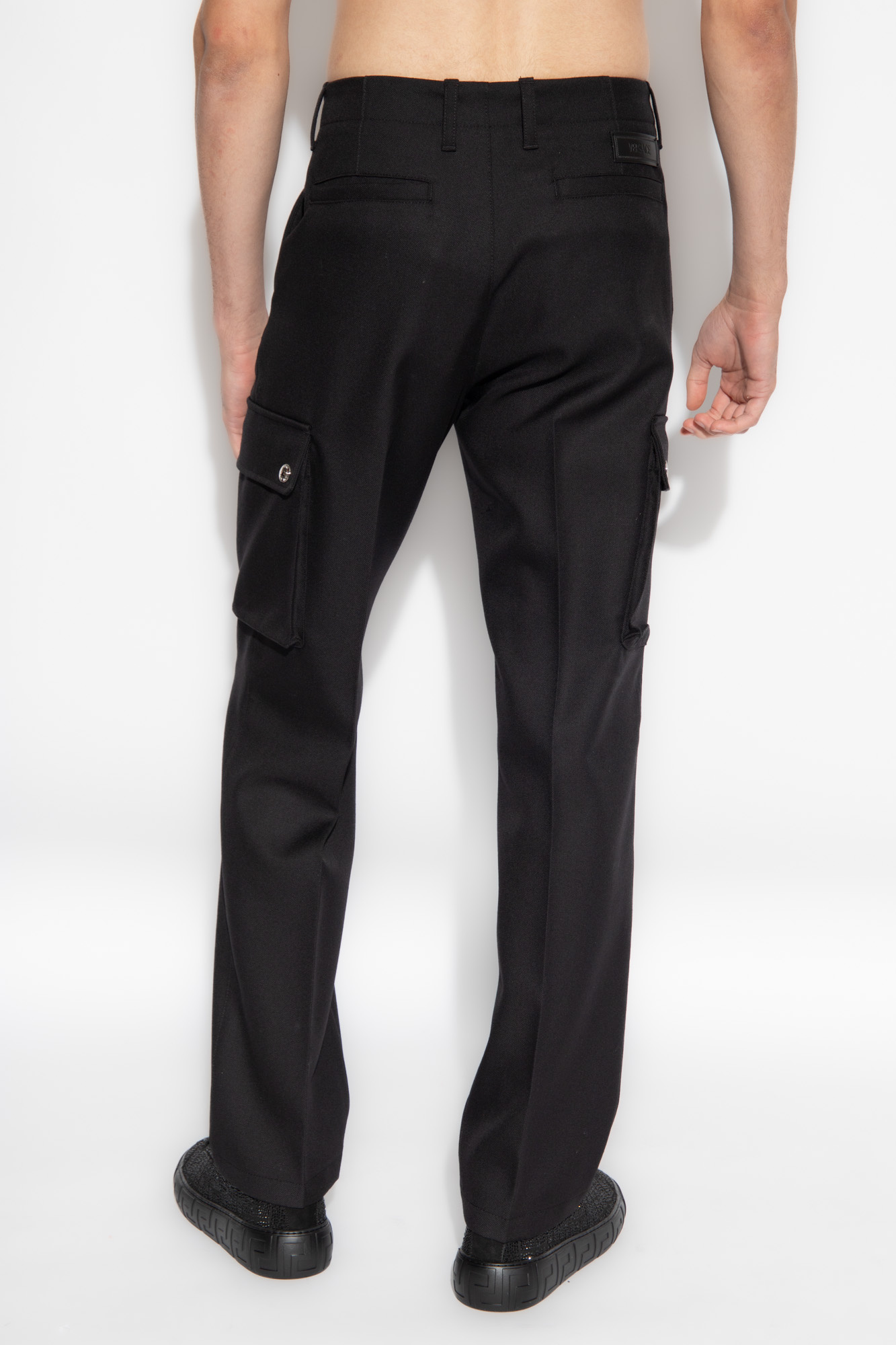 Versace Wool pleat-front trousers