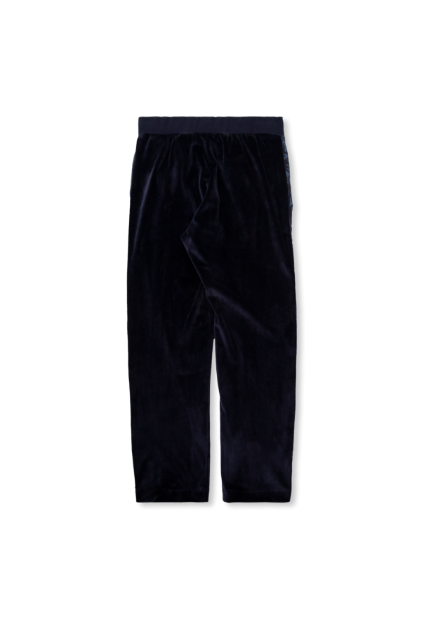 Versace Kids Velour trousers with logo
