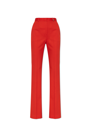 Creased flared-leg trousers