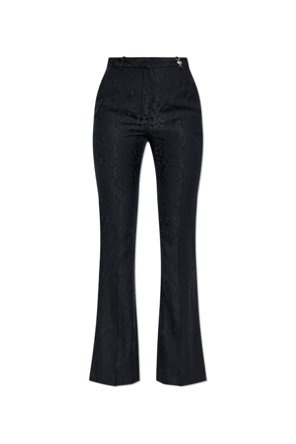 Creased trousers with animal print od Versace