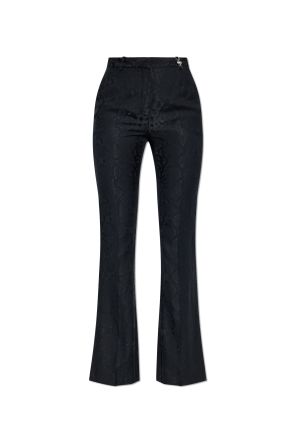 Creased trousers with animal print