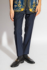 Versace NAVY BLUE Pleat-front trousers