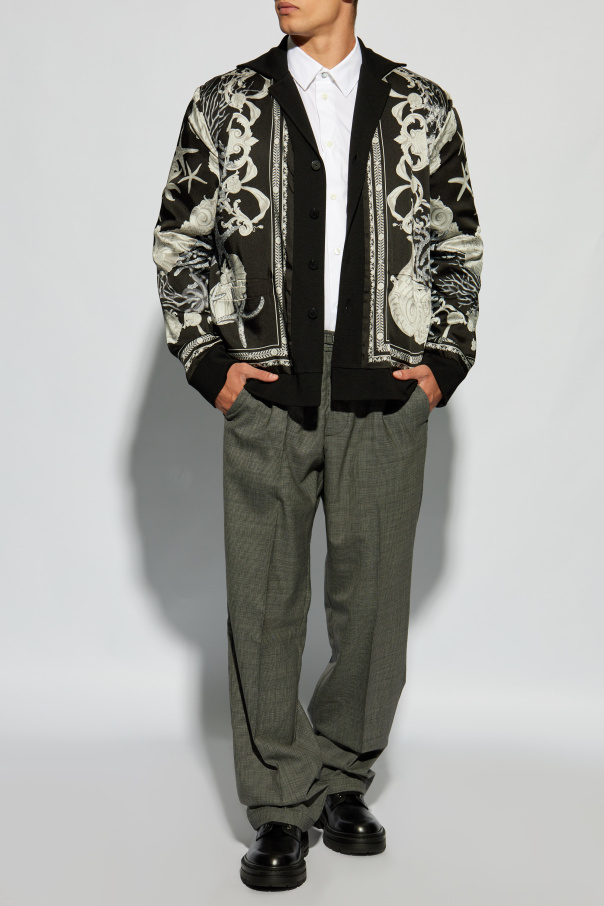 Versace Patterned trousers with crease