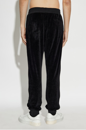 Versace Samt-Hose mit glänzender Applikation