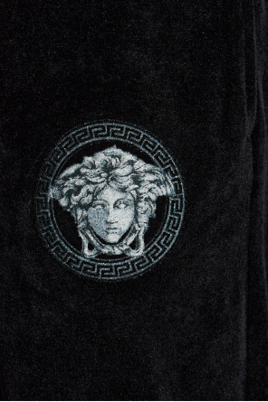 Versace Samt-Hose mit glänzender Applikation