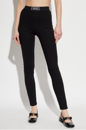 Versace Leggings with logo patch