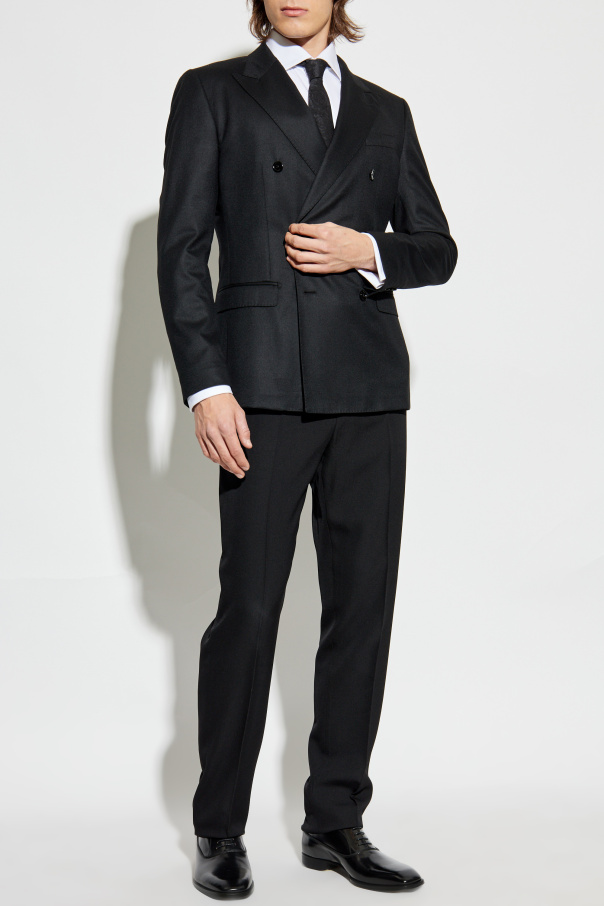 Versace Wool trousers with a crease