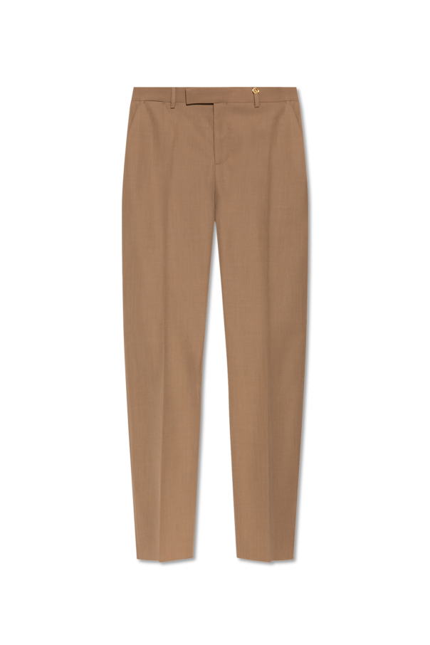 Versace Wool pleated trousers